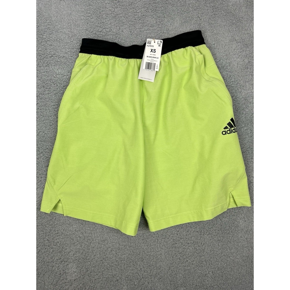 adidas Shorts Men's XS Woven Green Black Axis 3.0 HJ7970 9" Inseam NEW
